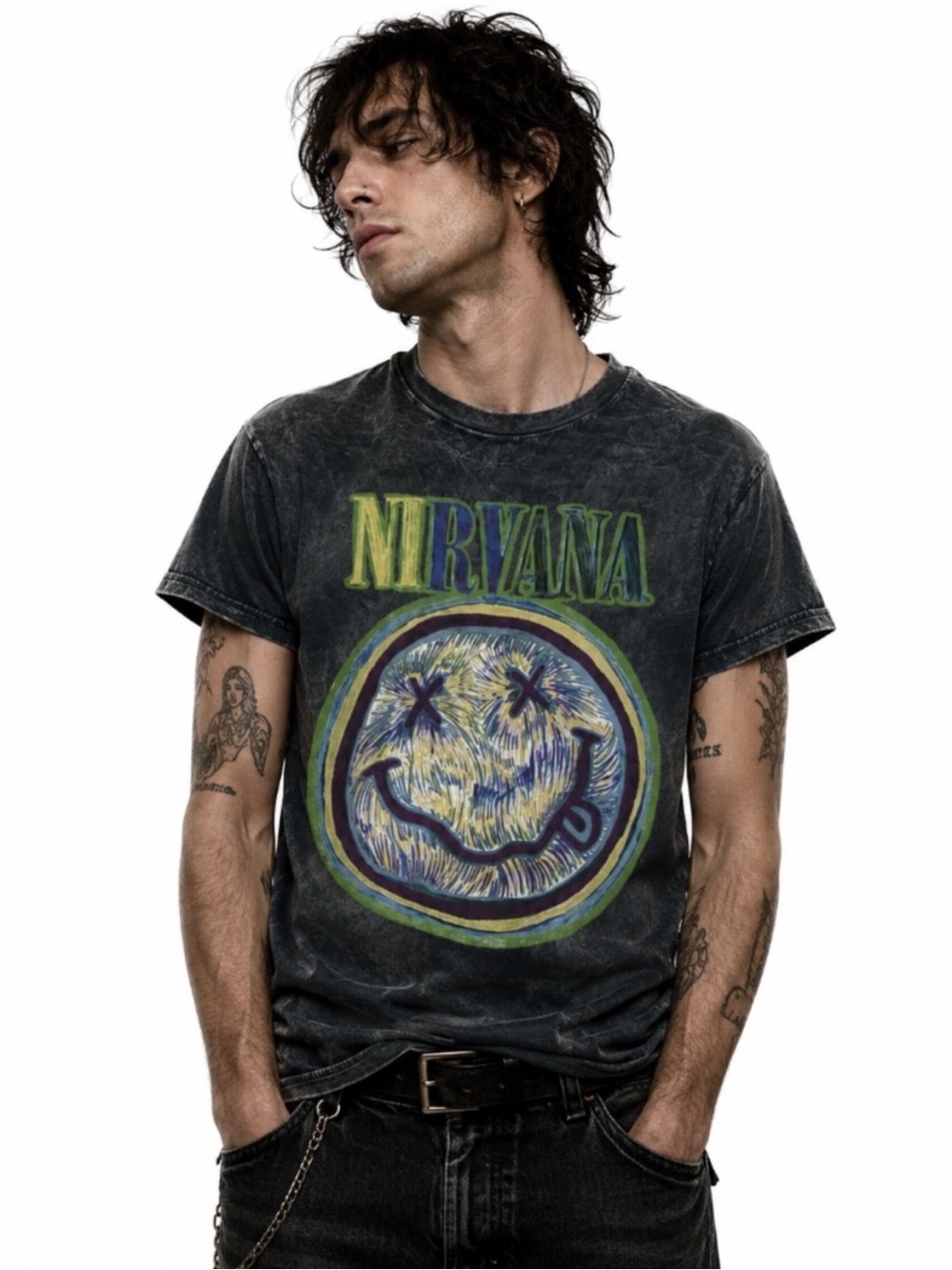 Nirvana Shirt S Smiley Black